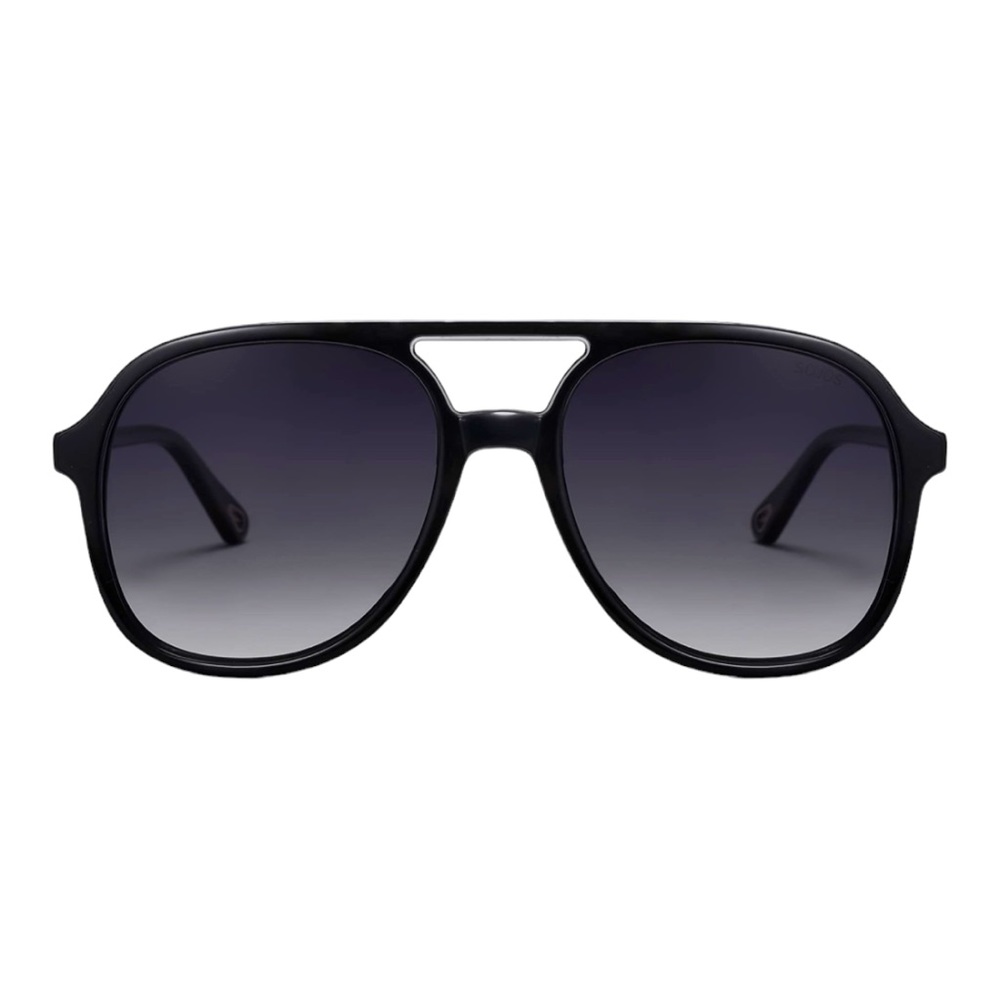 SOJOS Black/Gray Retro Square Polarized Aviator Sunglasses